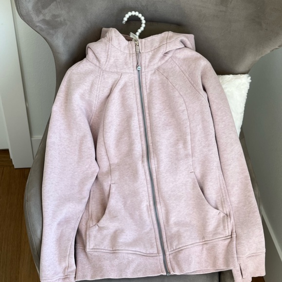 SOLD!! 💔 Lululemon Heathered Mink Berry Scuba Hoodie Full Zip Cotton Fleece - Picture 7 of 16